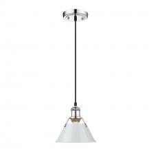  3306-S CH-DB - Orwell CH Small Pendant - 7" in Chrome with Dusky Blue shade